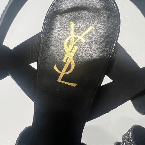 Saint Laurent Tribute 105 Black glitter sandal size 40 - Picture 11 of 11